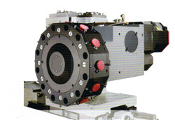 采用臺灣六鑫八工位液壓旋轉(zhuǎn)刀塔，定位精度高、故障率低、換刀快，就近換刀。