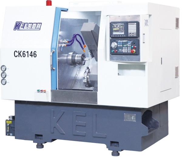 46 刀塔 帶動(dòng)力頭 帶Y軸 車銑復(fù)合機(jī)( 45度斜床身 線軌機(jī))CK6146D-Y
